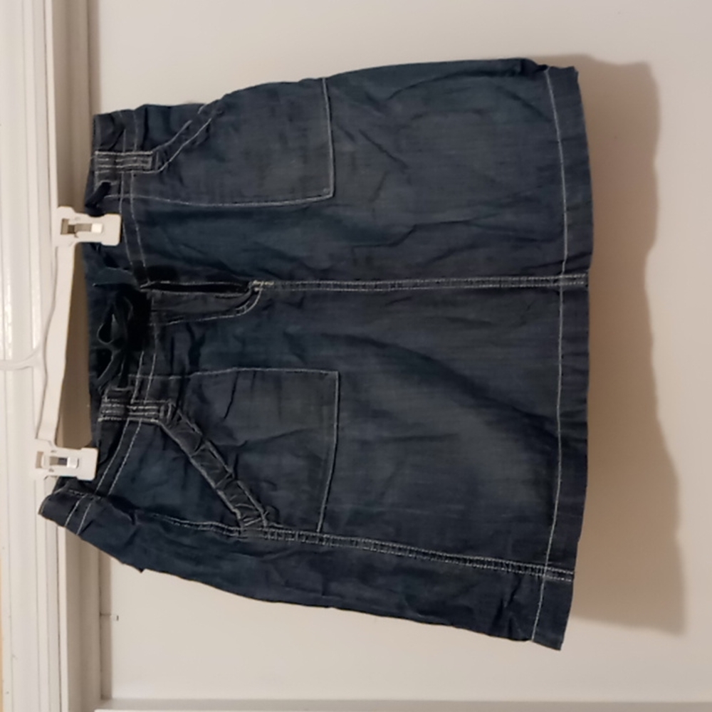 Women's mini blue jean skirt